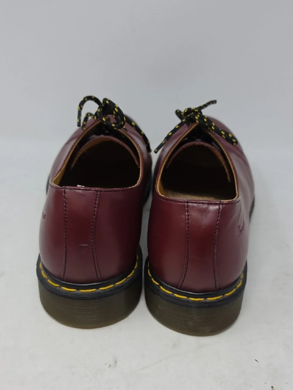 Dr. Martens Burgundy Leather Oxford with Yellow Stitching Size 13
